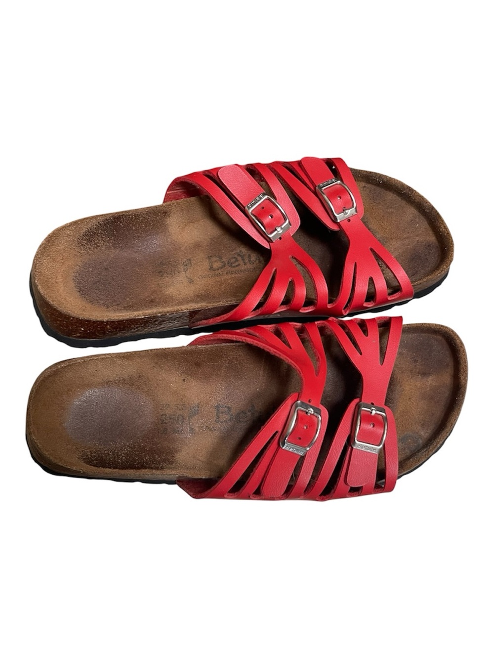 Red Women’s Strappy Buckle Sandals